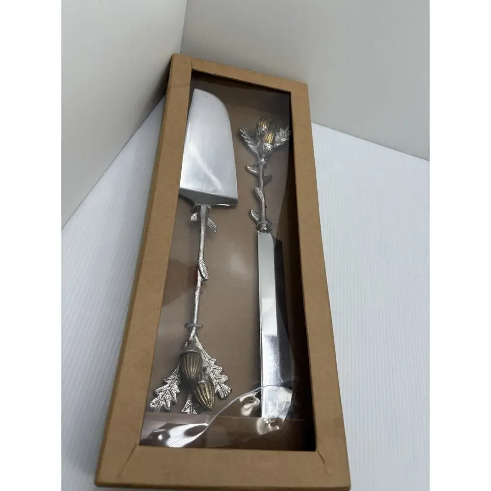 Boxed Set Of Ballard Designs 14” Acorn Leaf Ornate Design Handles